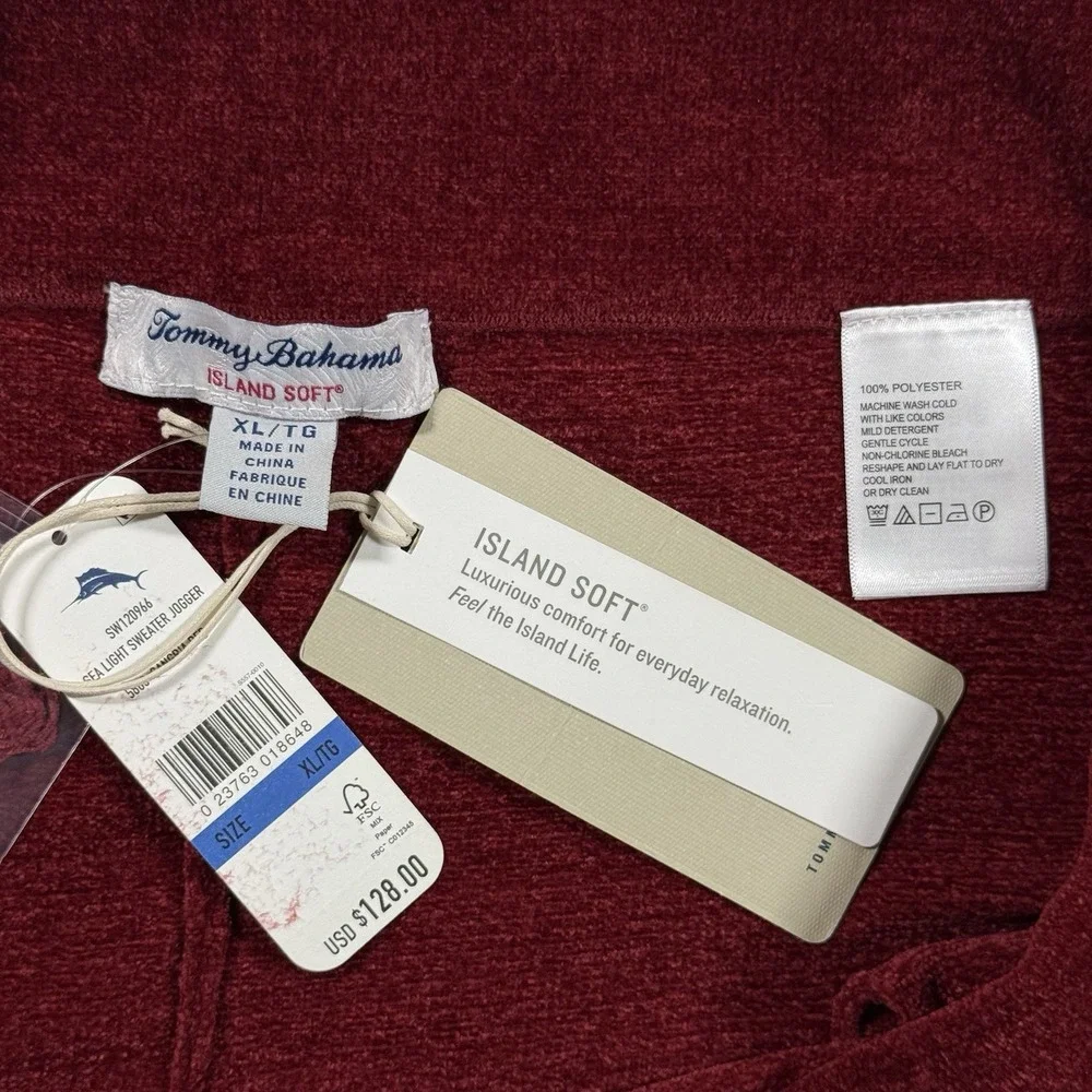 Tommy Bahama Women's Size XL Sangria Red Sea‎ Light Sweater Jogger Pants
